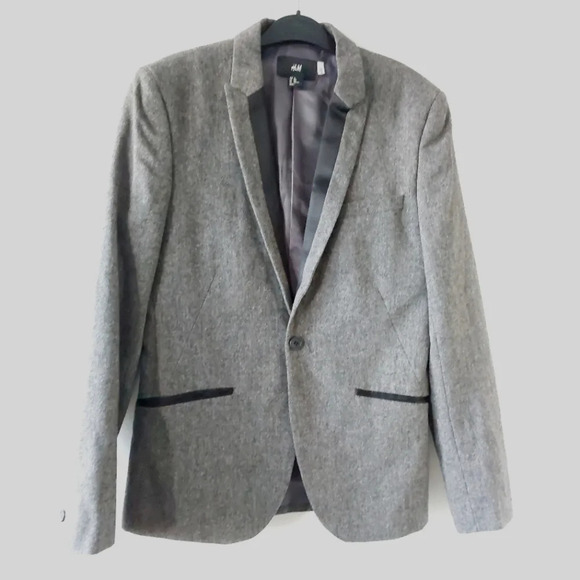 H&M men wool blend blazer size 36R - Picture 2 of 5